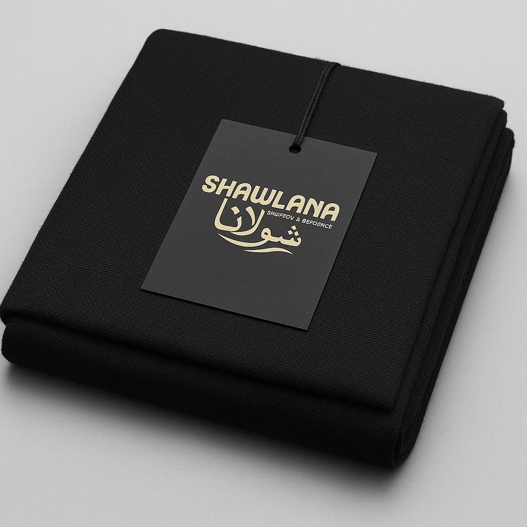 Shawlana Black Wool Shawl — Prestige Edition