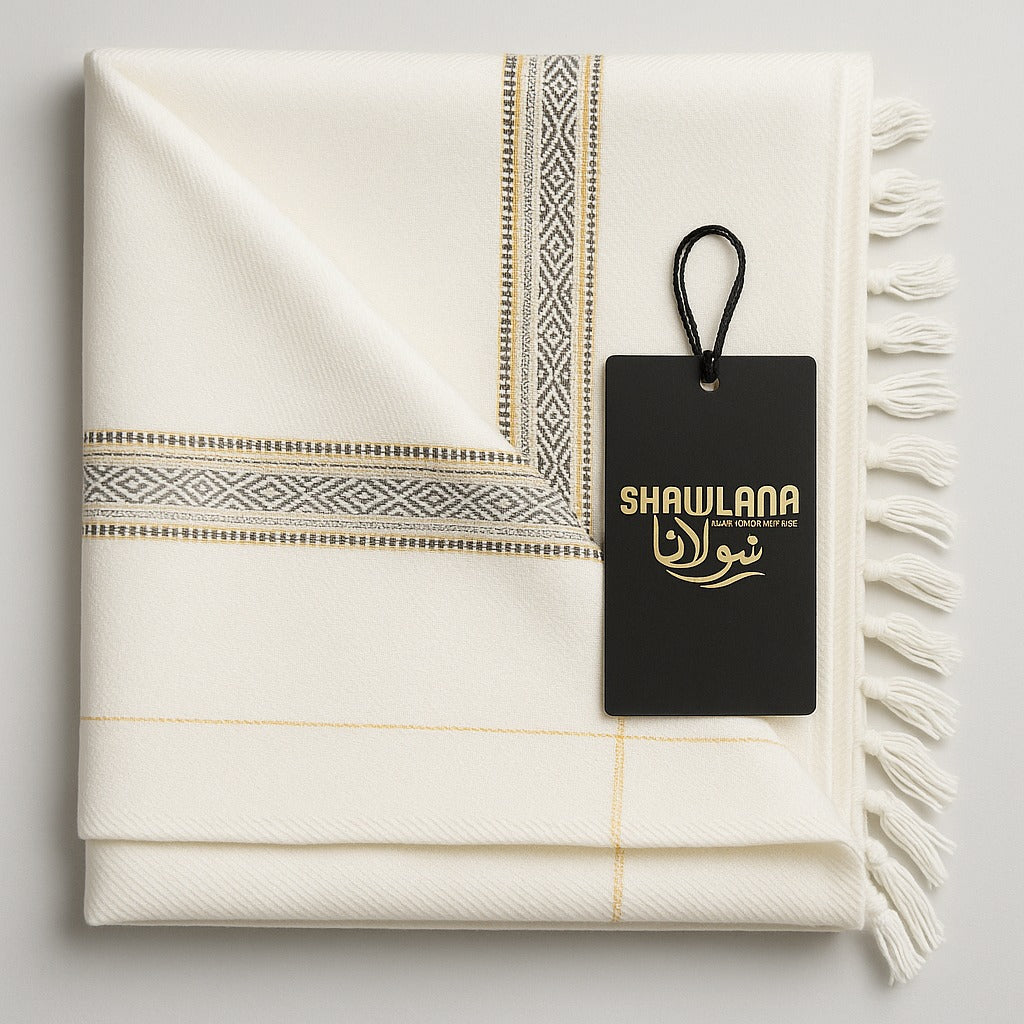 Shawlana White Acrylic Shawl — Comfort Edition