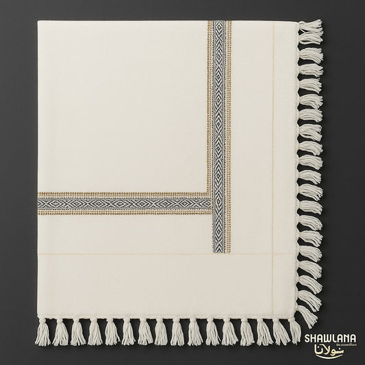 Shawlana White Acrylic Shawl — Comfort Edition