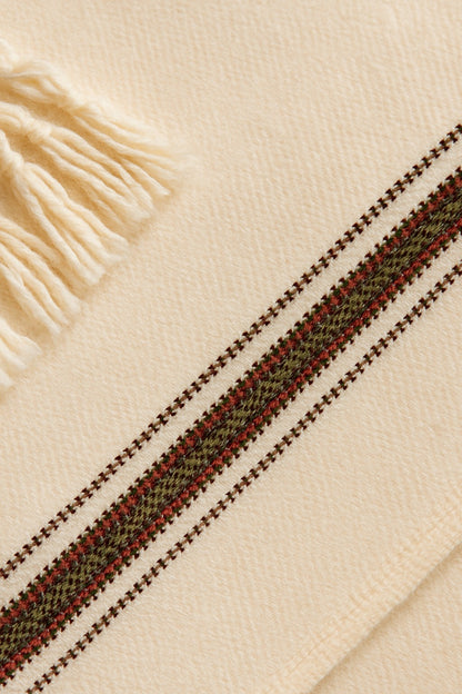 Shawlana Off-White Wool Shawl — Classic Edition