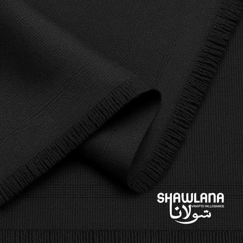 Shawlana Black Wool Shawl — Prestige Edition