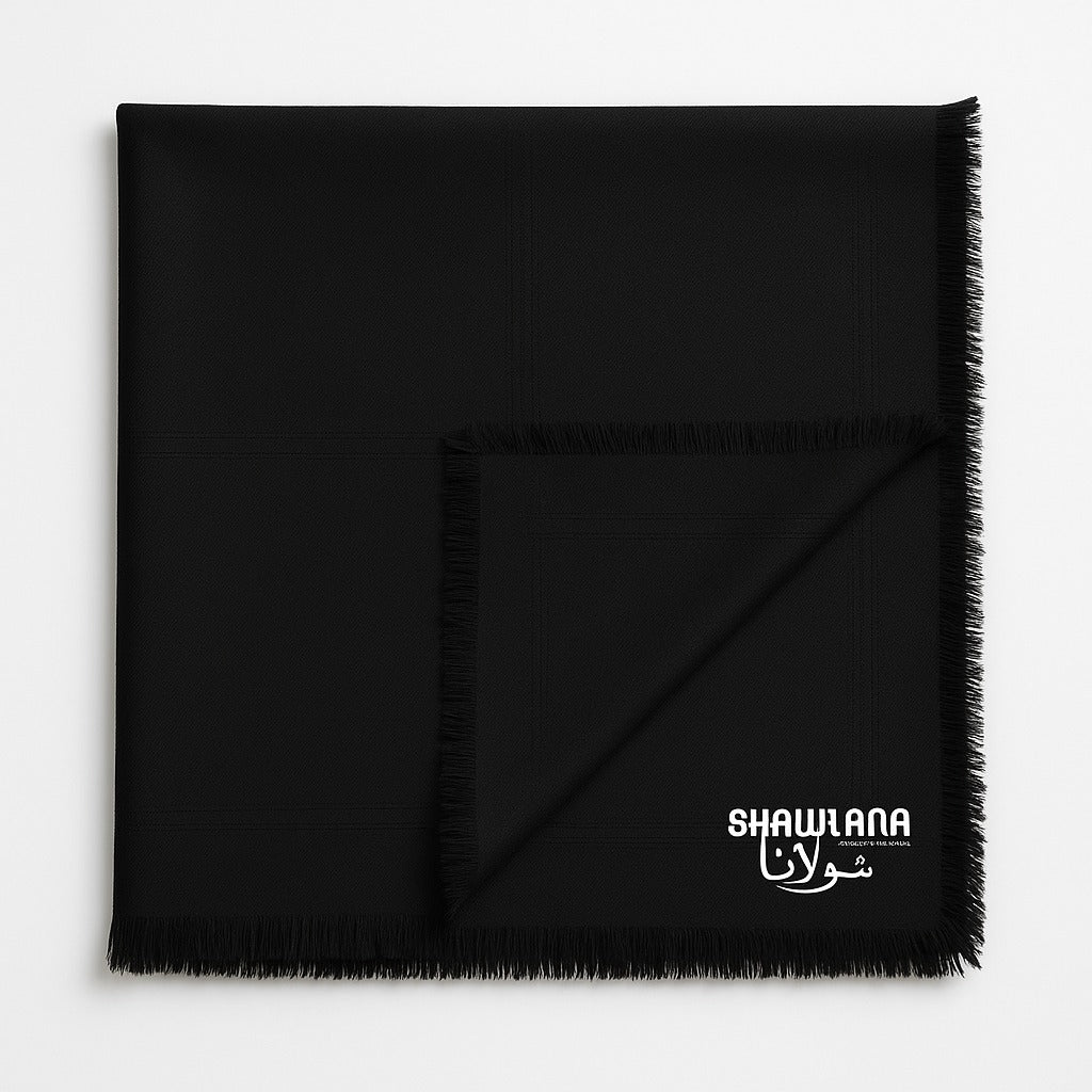 Shawlana Black Wool Shawl — Prestige Edition