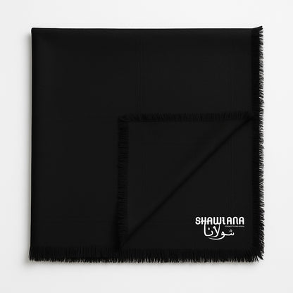Shawlana Black Wool Shawl — Prestige Edition