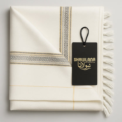 Shawlana White Acrylic Shawl — Comfort Edition