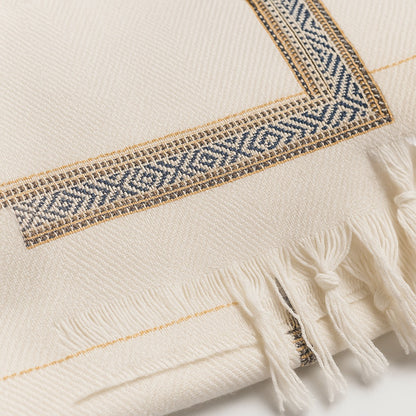 Shawlana White Acrylic Shawl — Comfort Edition