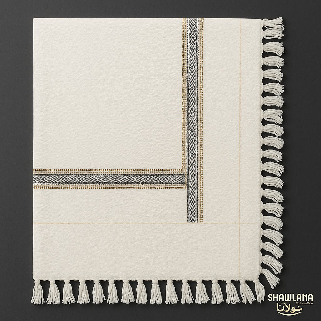 Shawlana White Acrylic Shawl — Comfort Edition