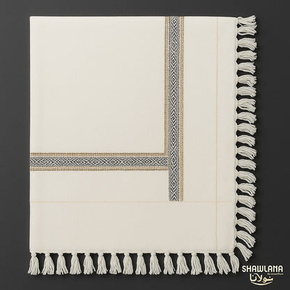 Shawlana White Acrylic Shawl — Comfort Edition